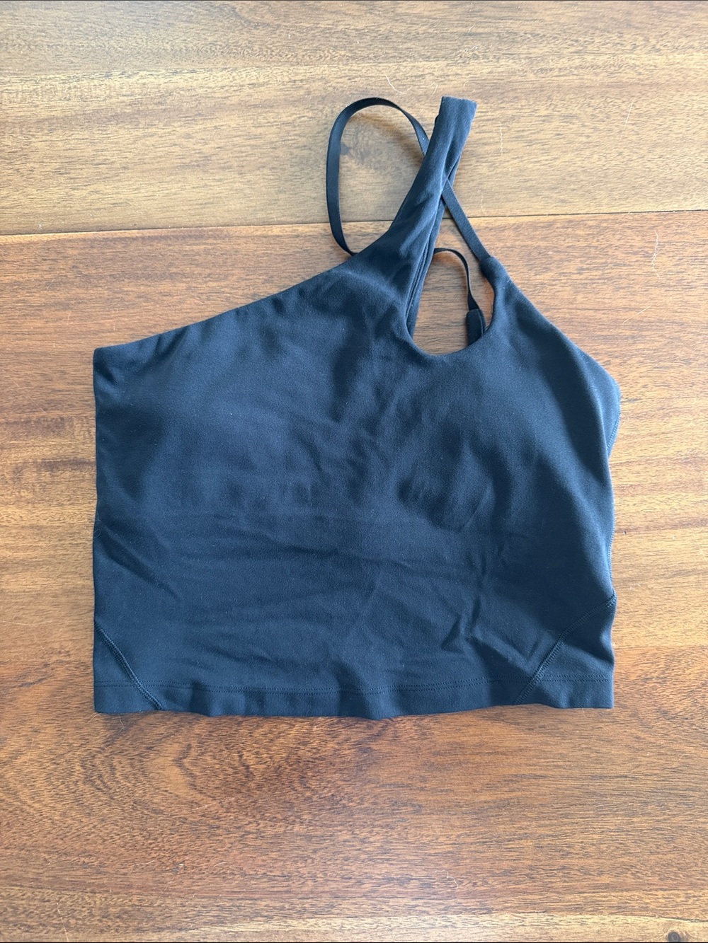 lululemon athletica Black Asymmetrical Strappy Crop Top